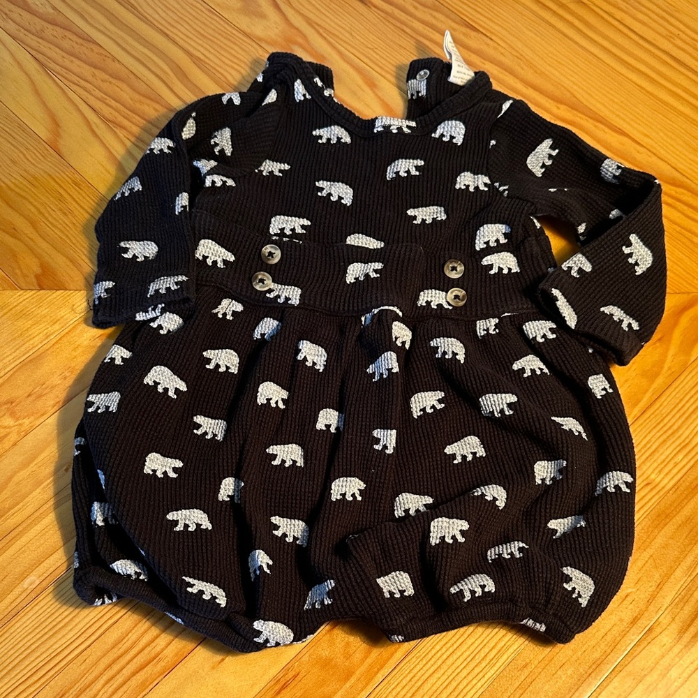 Kate Quinn Polar Bear Waffle Bubble Romper